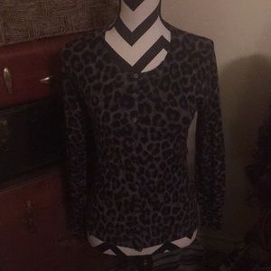 Grey cheetah print cardi